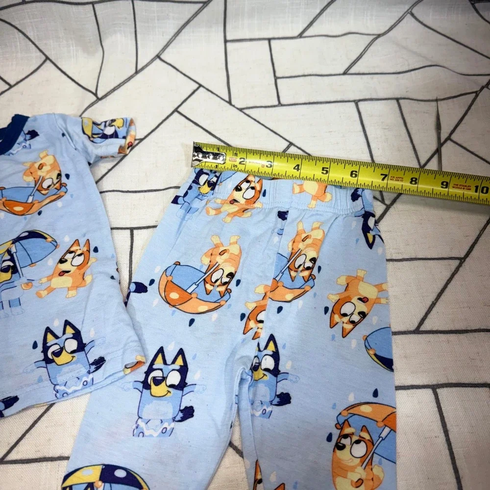 Bluey Pajama Set 12M Blue Viscose Spandex Snug Fit Bluey & Bingo Print 2pc‎